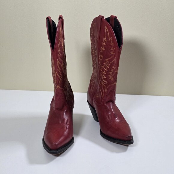 Laredo Western 51055 Boot Women 6.5 Madison Burnished Red Leather Stitch Cowgirl - Picture 16 of 16